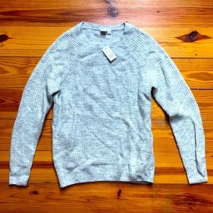 Gap Light Grey Waffle Pattern Sweater, NWT, XS